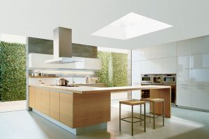 bright kitchen, triple glazed rooflight on flat roof