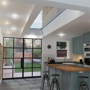 Large Fixed skylight in Kitchen