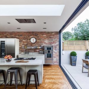 Fixed Rooflights in a rustic kitchen