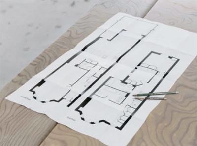 Architects plans on table