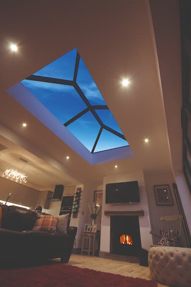 Korniche Glass Roof Lantern | Cosy Interior | EOS Rooflights