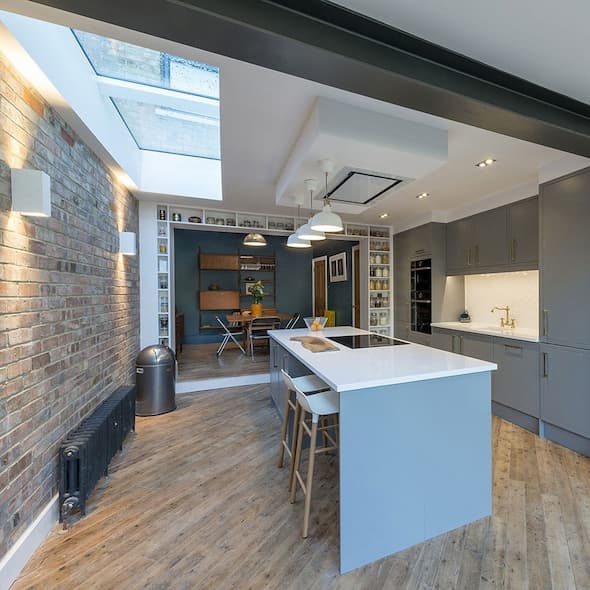 Mineral Blue Kitchen | Rooflights Skylights