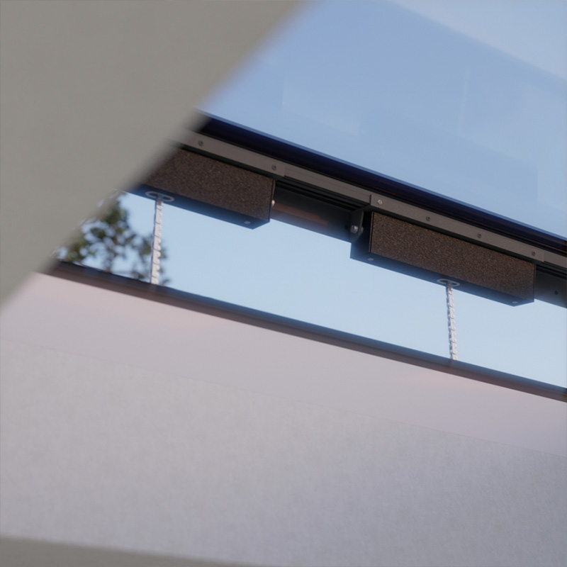 opening rooflight open - EOS Rooflight Twin motor opeing rooflight - EOS Rooflight
