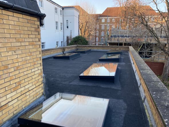After polycarbonate replacement Commercial rooflight installation EOS Rooflight-Installation-EOS-Rooflights