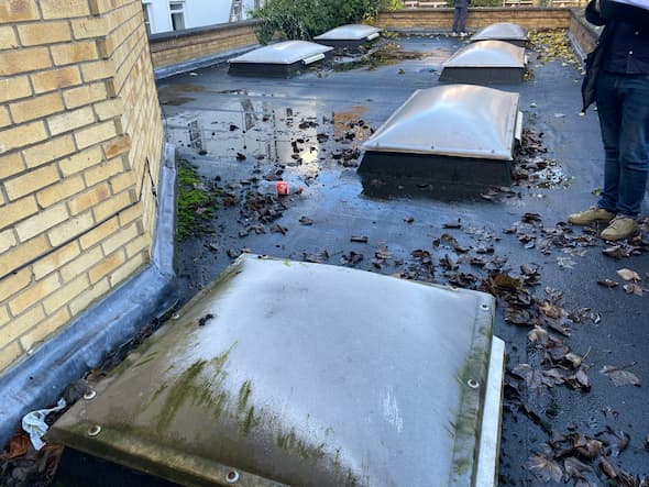 Before Commercial rooflight installation polycarbonate replacement EOS Rooflights Before Commercial rooflight installation polycarbonate replacement EOS Rooflights