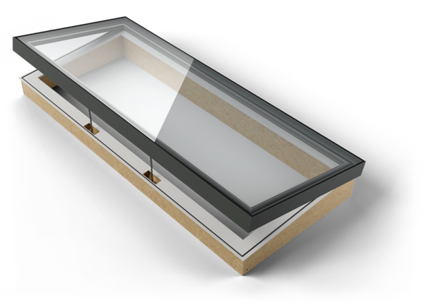 opening bespoke rooflight glass spec | EOS Rooflights Opening rooflight with integrated motor into upstand