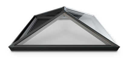 Lantern rooflight with RAL7016 Anthracite Grey outer and RAL9017 White Inner