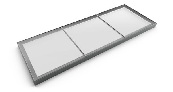 fixed modular with minimal frame Fixed modular allow slim sightlines - split into 3 units