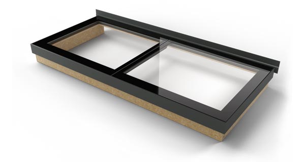modular rooflight that you can walk on with wall abutment