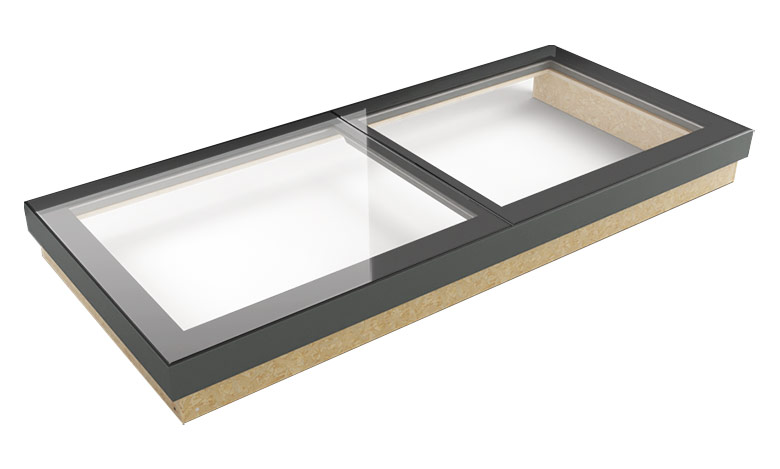 eos97 modular rooflight 2x1 modular skylight split into 2 units
