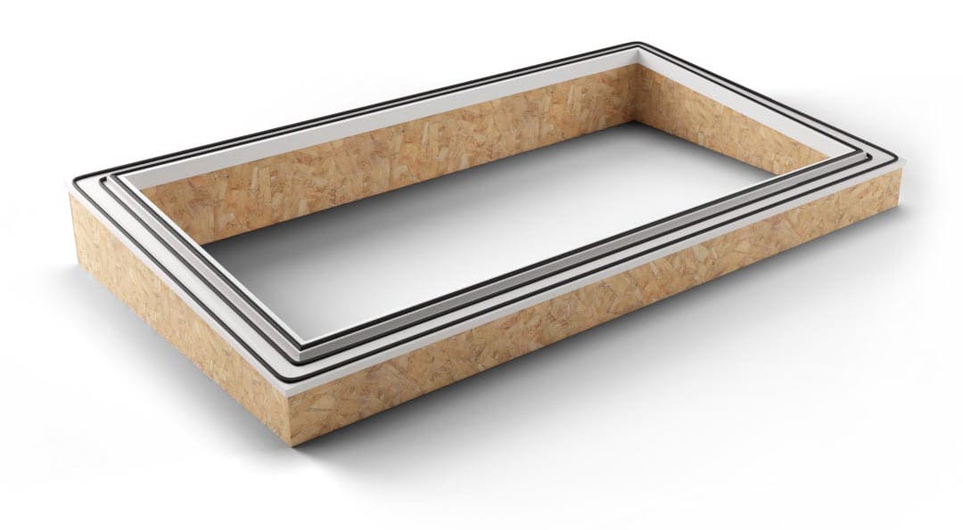 insulated upstand for flat rooflights EOS timber insulated upstand 150mm high with pitch